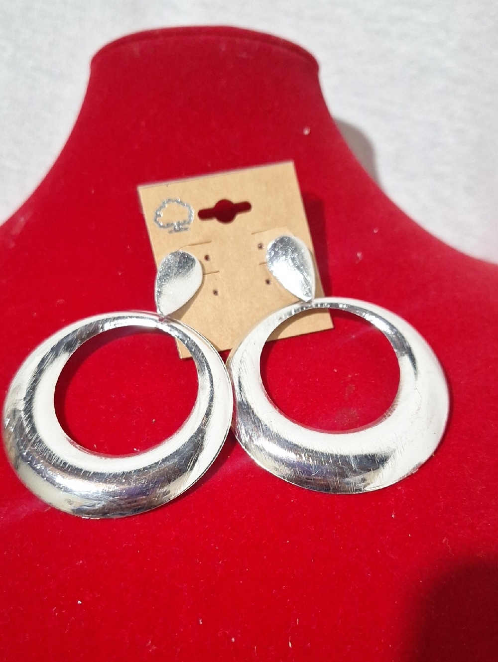 Silver Open Circle Drop Earrings - Elegant Women's Jewelry